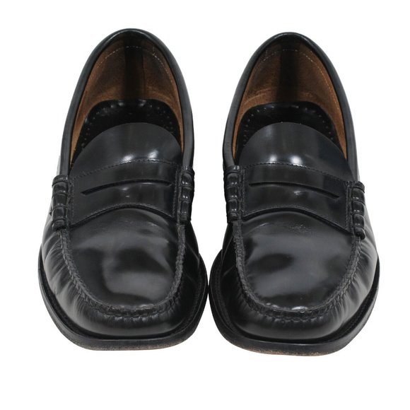 Prada Mens Penny Loafers Size P 8 US 9 Black Brushed Leather. Cordovan Slip Ons - Picture 2 of 8